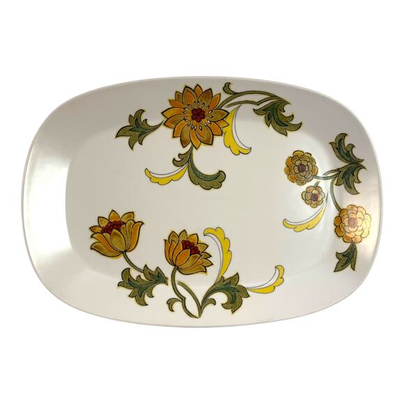 Vintage 70s Noritake‎ ALOHA Mod Serving Platter Progression China Japan Floral - Picture 1 of 9